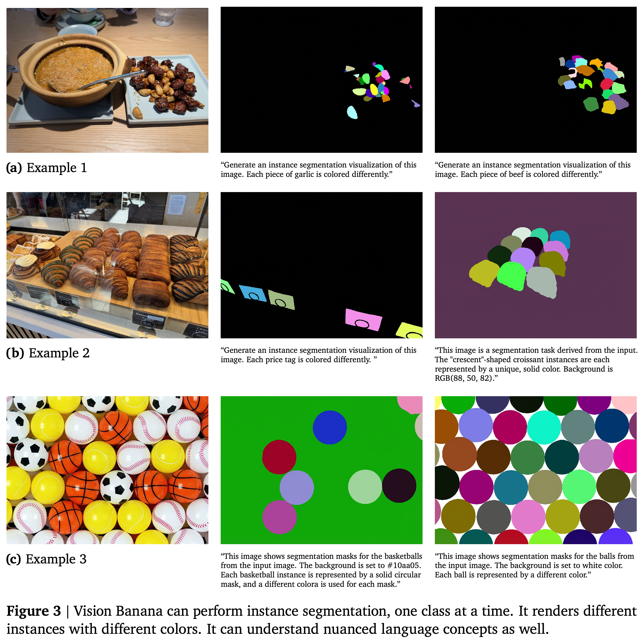 Class-specific instance-segmentation visualizations with distinct colors for individual objects.