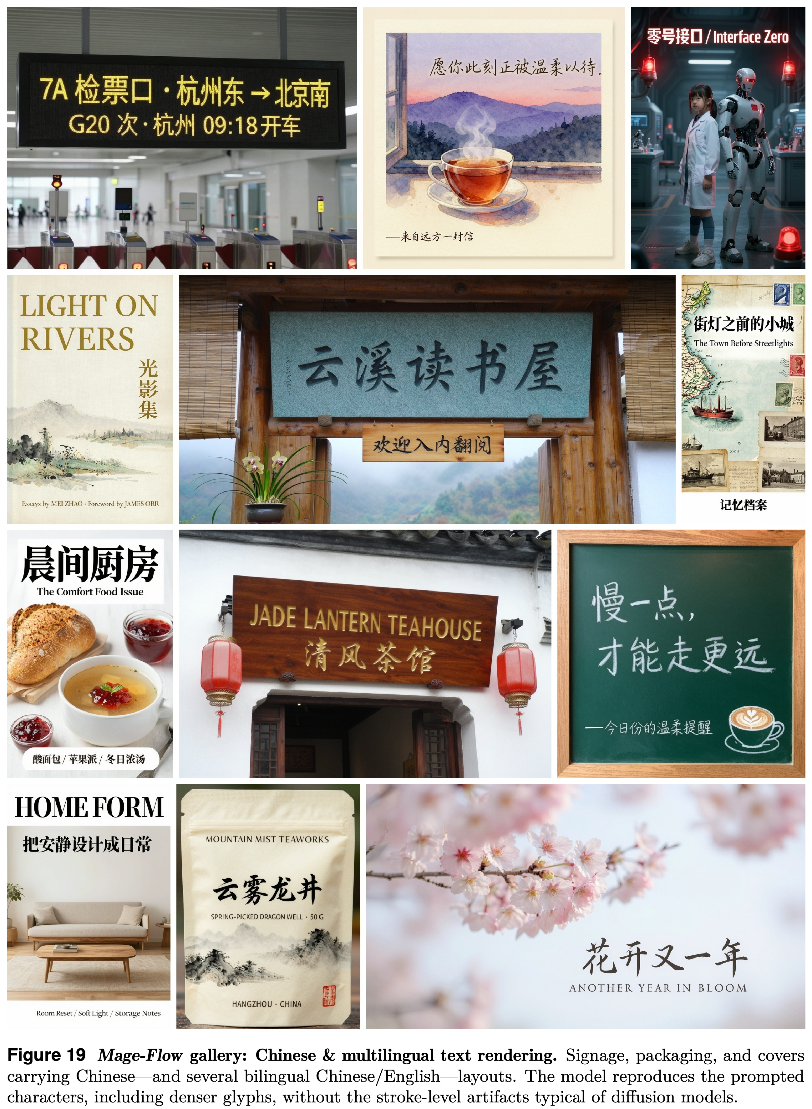 Chinese and multilingual text-rendering gallery.
