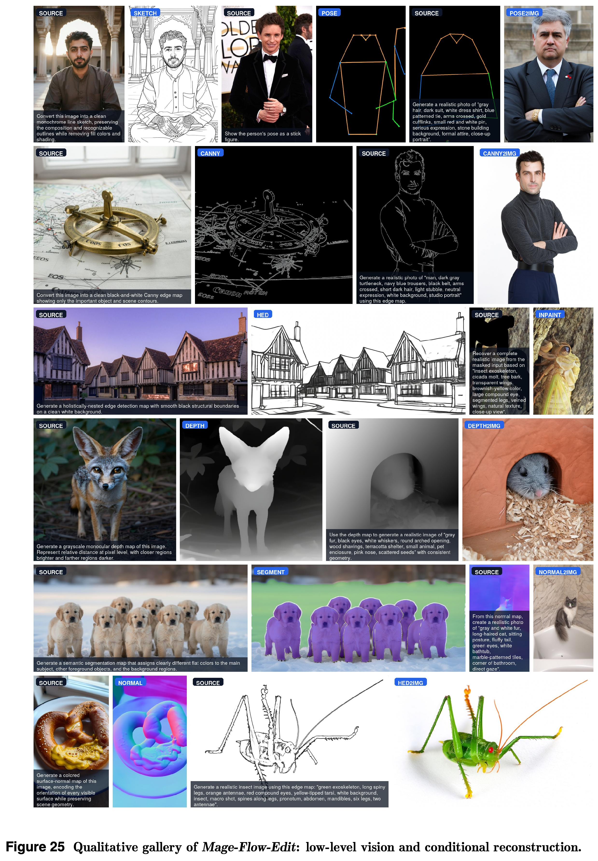 Low-level vision and conditional-reconstruction gallery.
